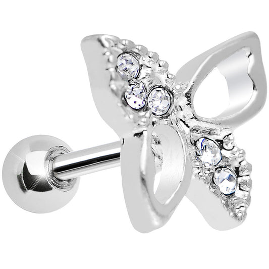 Clear Crystal 18G Breezy Butterfly Cartilage Tragus Earring