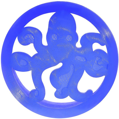 Blue Silicone Deep Sea Octopus Tunnel Plug Available in Sizes 6mm to 25mm