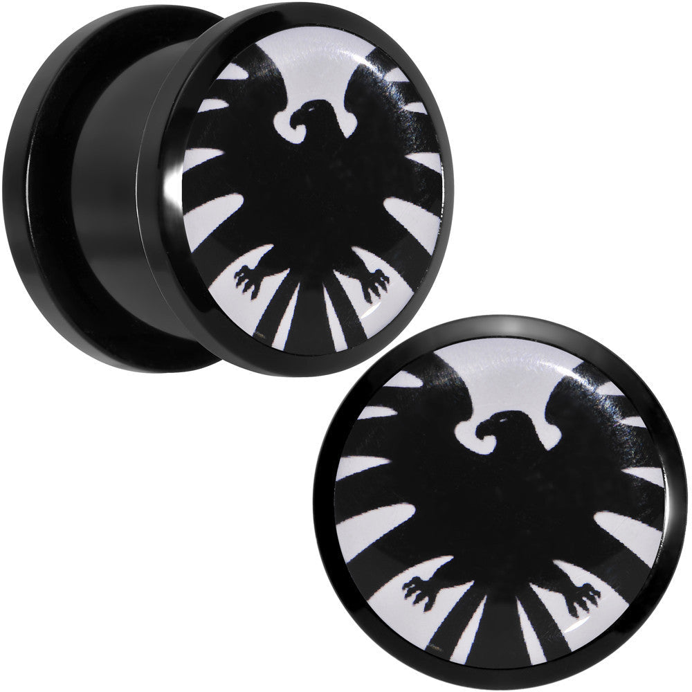 9/16 Licensed Hawkeye Logo Acrylic Screw Fit Plugs Set