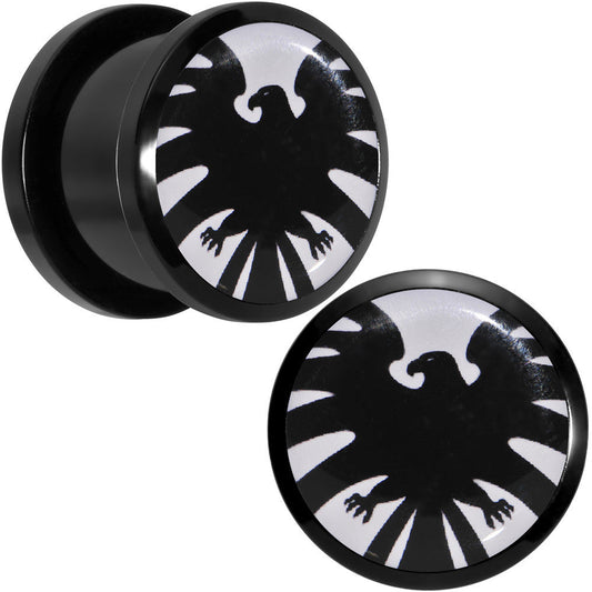 9/16 Licensed Hawkeye Logo Acrylic Screw Fit Plugs Set
