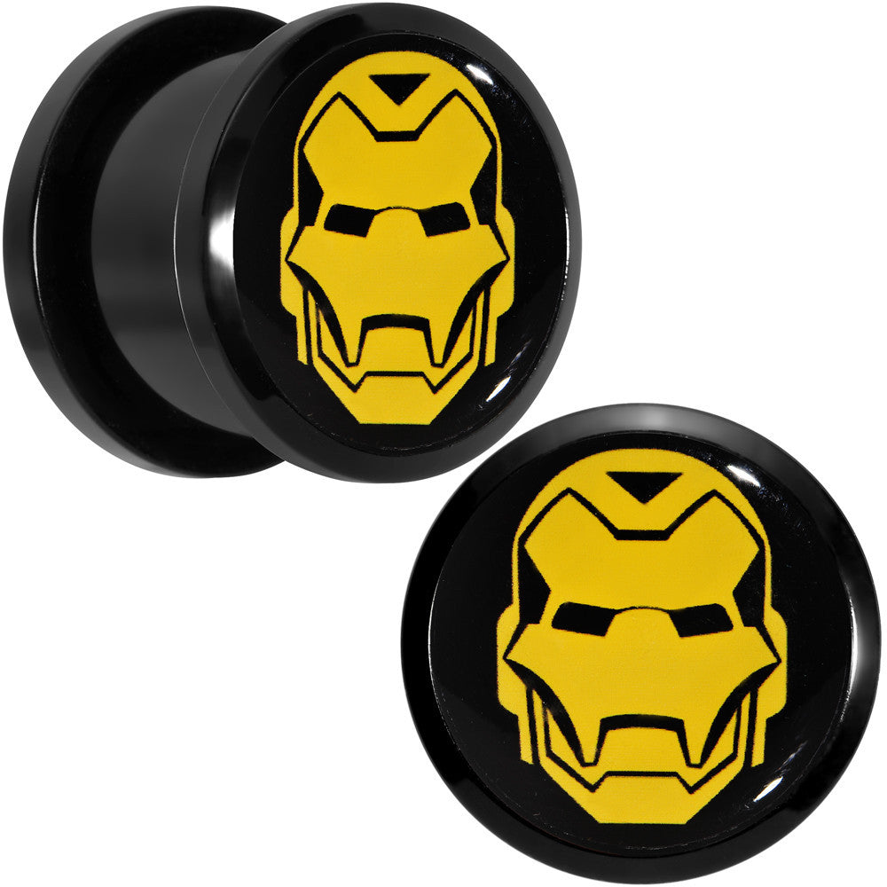 9/16 Licensed Iron Man Acrylic Screw Fit Plugs Set