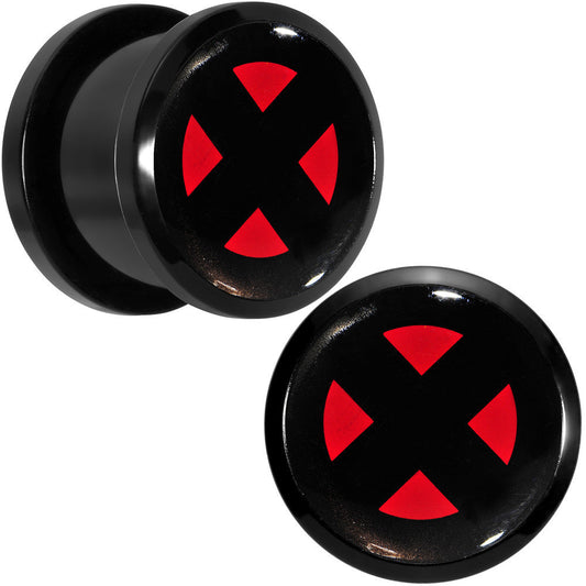 9/16 Licensed X-Men Logo Acrylic Screw Fit Plugs Set