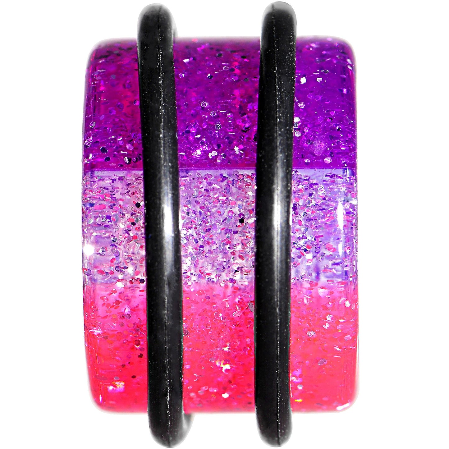 5/8 Multi Pink Acrylic Perfectly Rosy Glitter Single Flare Plug