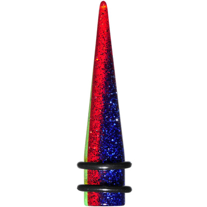 00G Green Red Blue Acrylic Vibrant Glitter Taper
