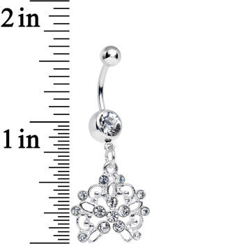 Clear Gem Sparkling Lisbon Lace Dangle Belly Ring