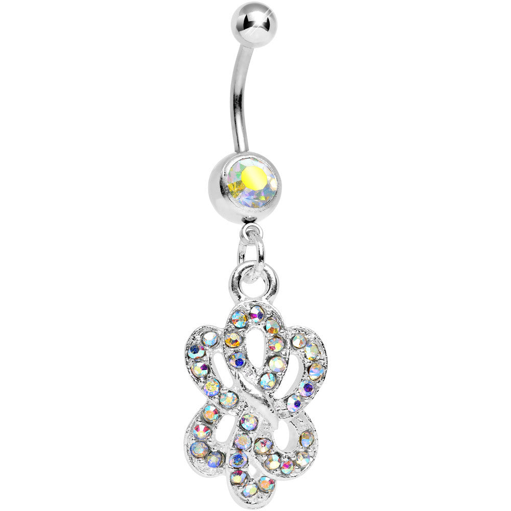 Aurora Gem Sparkling Sailor Knot Dangle Belly Ring