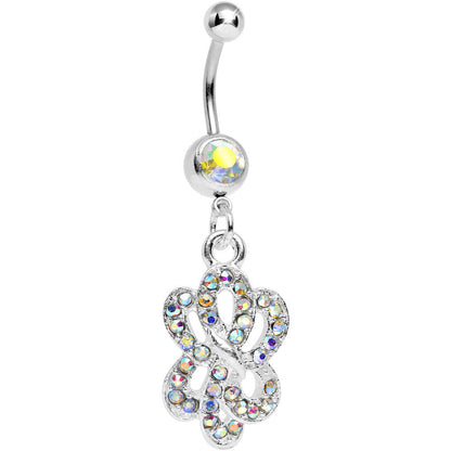 Aurora Gem Sparkling Sailor Knot Dangle Belly Ring