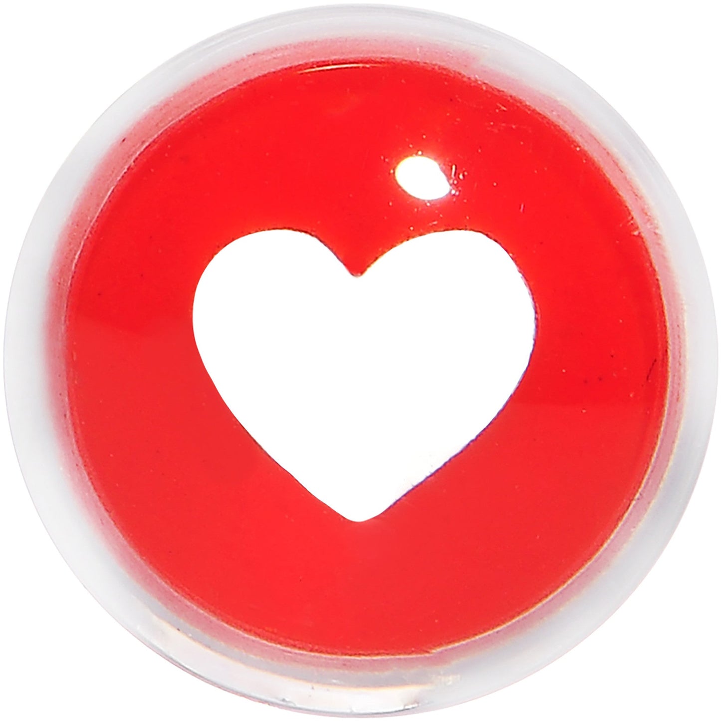 2G Clear Red Acrylic Adoring Heart Saddle Plug