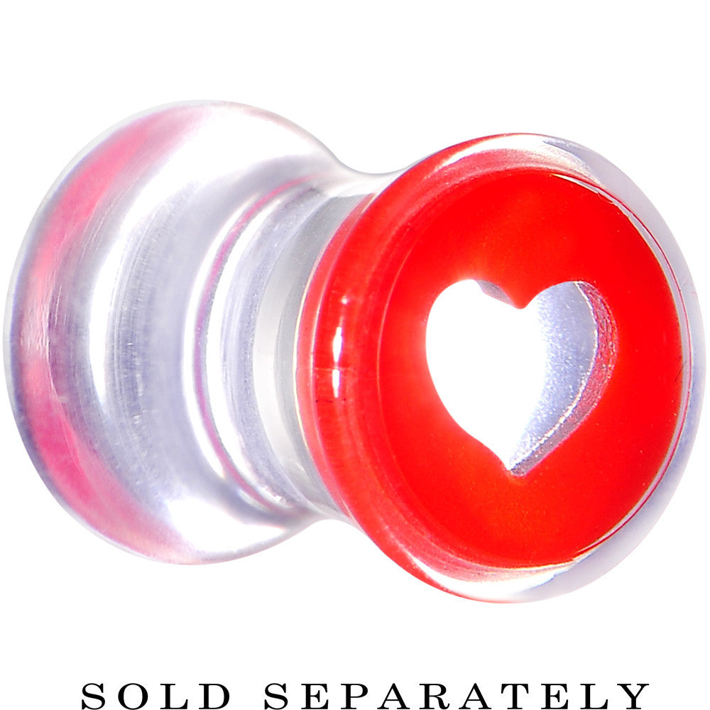 2G Clear Red Acrylic Adoring Heart Saddle Plug