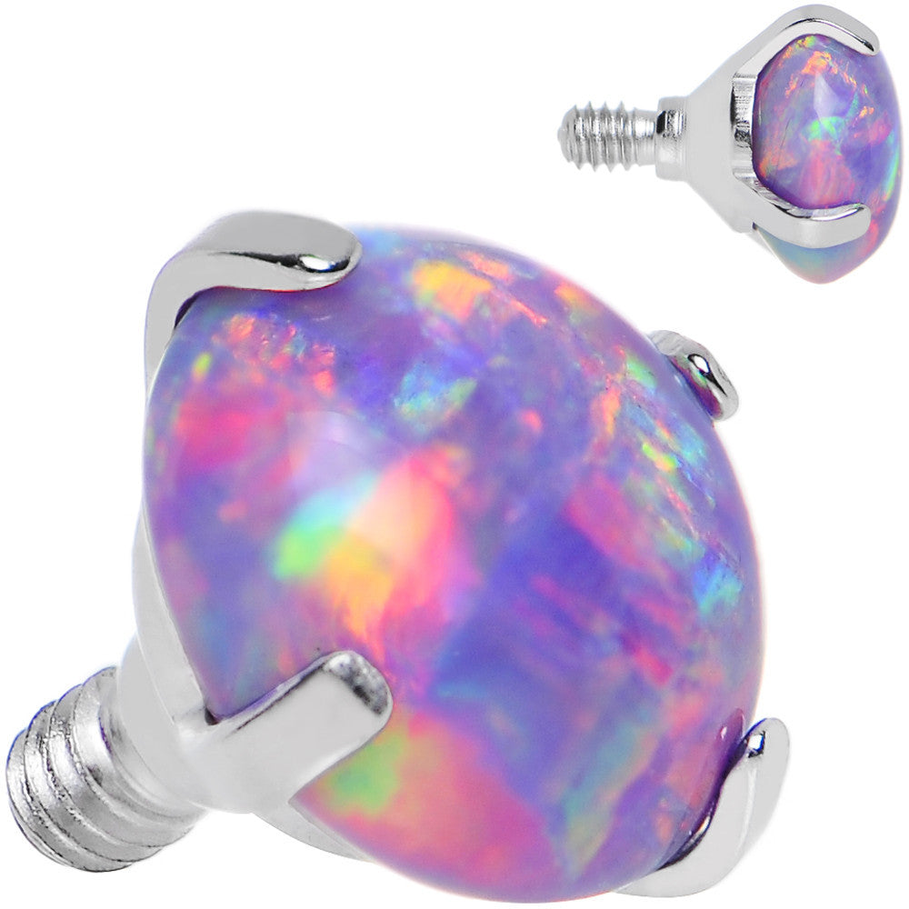 14G 5mm Faux Purple Prong Set Opal Titanium Dermal Top