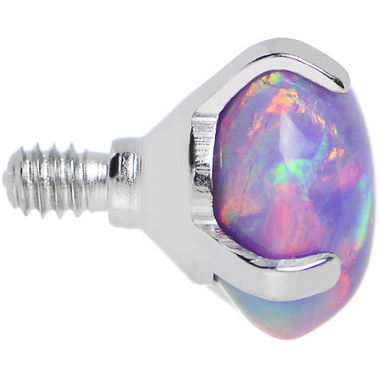 14G 5mm Faux Purple Prong Set Opal Titanium Dermal Top