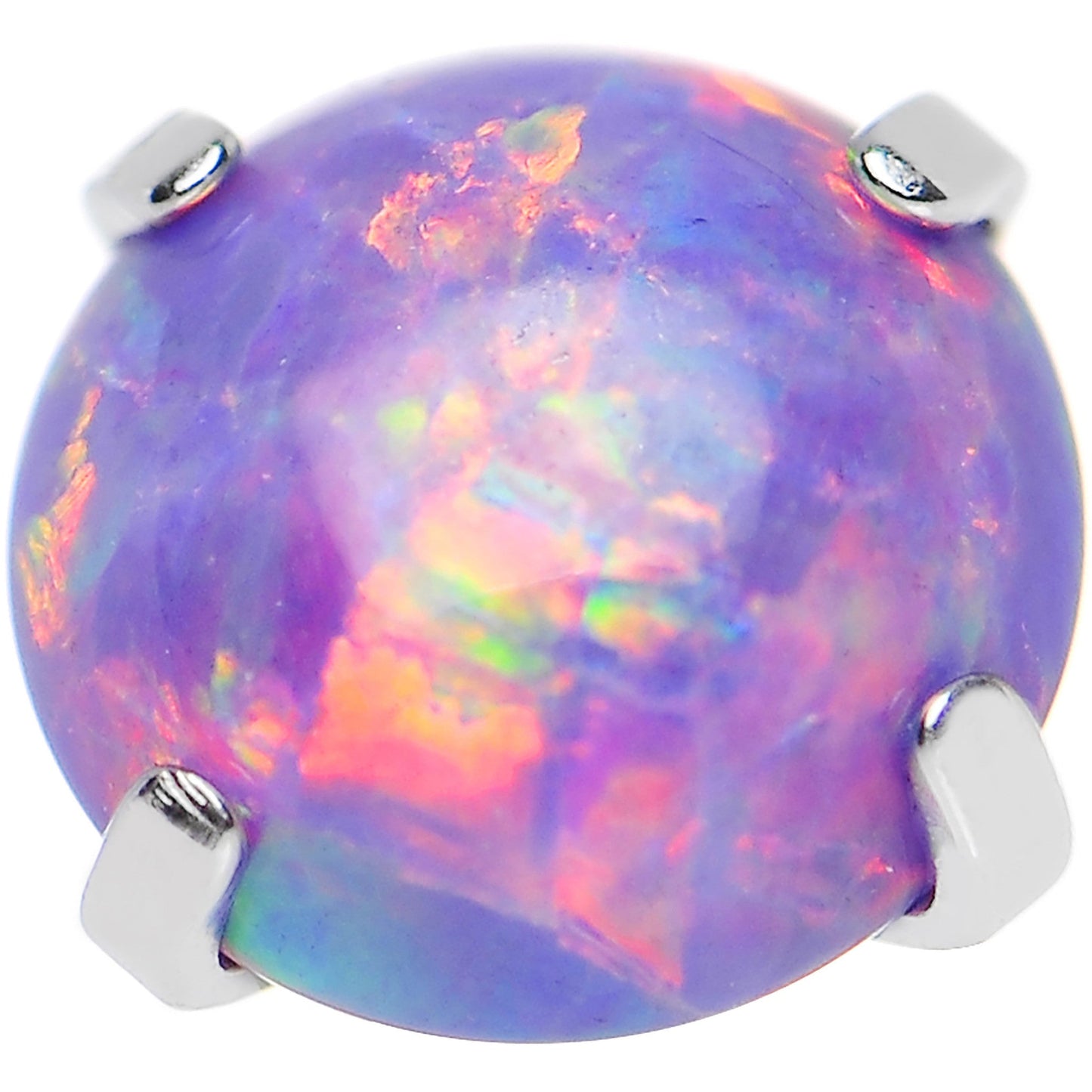 14G 5mm Faux Purple Prong Set Opal Titanium Dermal Top