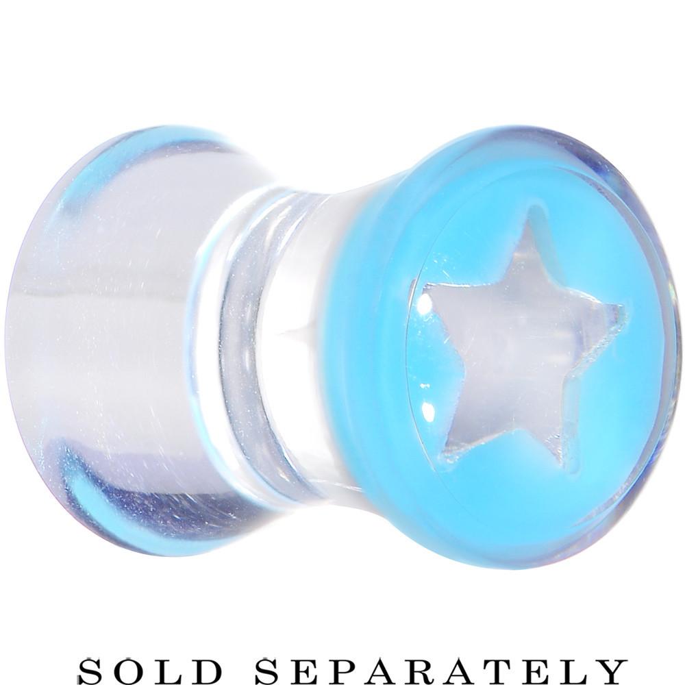 Clear Light Blue Acrylic Wish on a Star Saddle Plug 2G to 20mm