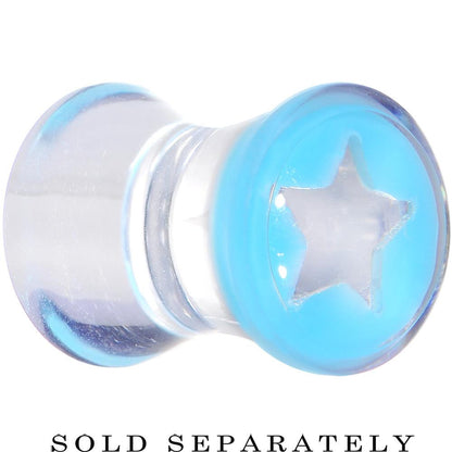Clear Light Blue Acrylic Wish on a Star Saddle Plug 2G to 20mm