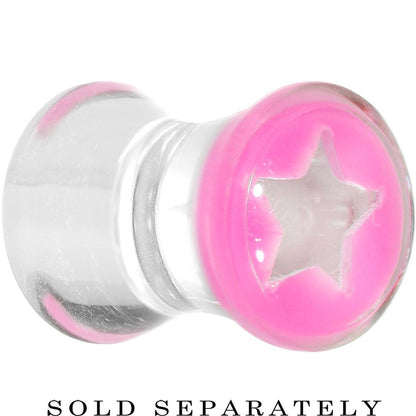 Clear Pink Acrylic Wish on a Star Saddle Plug 2G to 20mm