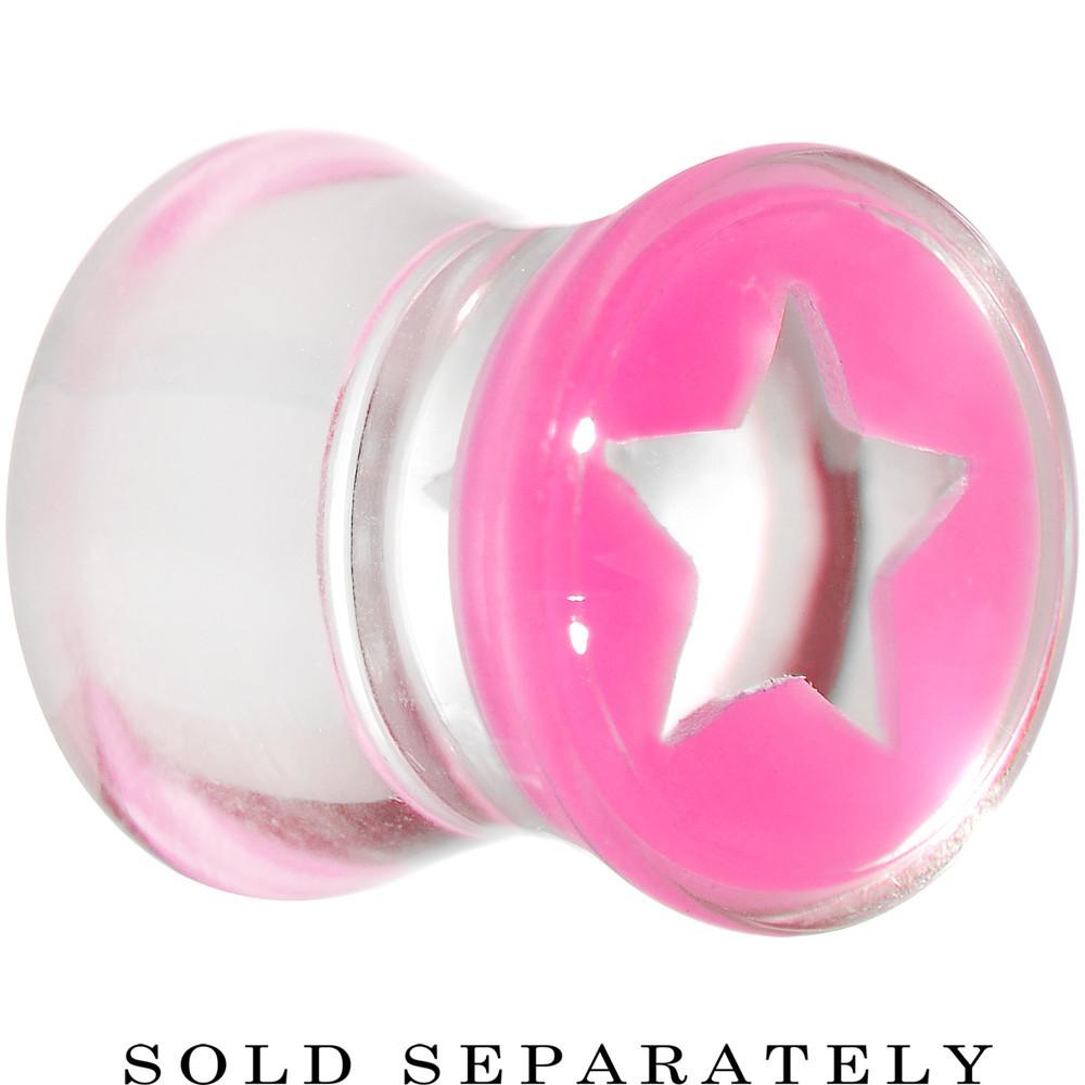 Clear Pink Acrylic Wish on a Star Saddle Plug 2G to 20mm