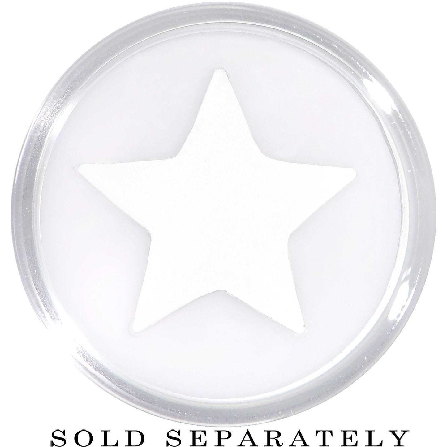 Clear White Acrylic Wish on a Star Saddle Plug 2G to 20mm