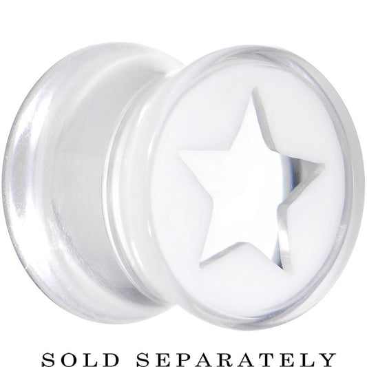 Clear White Acrylic Wish on a Star Saddle Plug 2G to 20mm