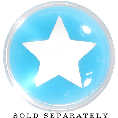 Clear Light Blue Acrylic Wish on a Star Saddle Plug 2G to 20mm