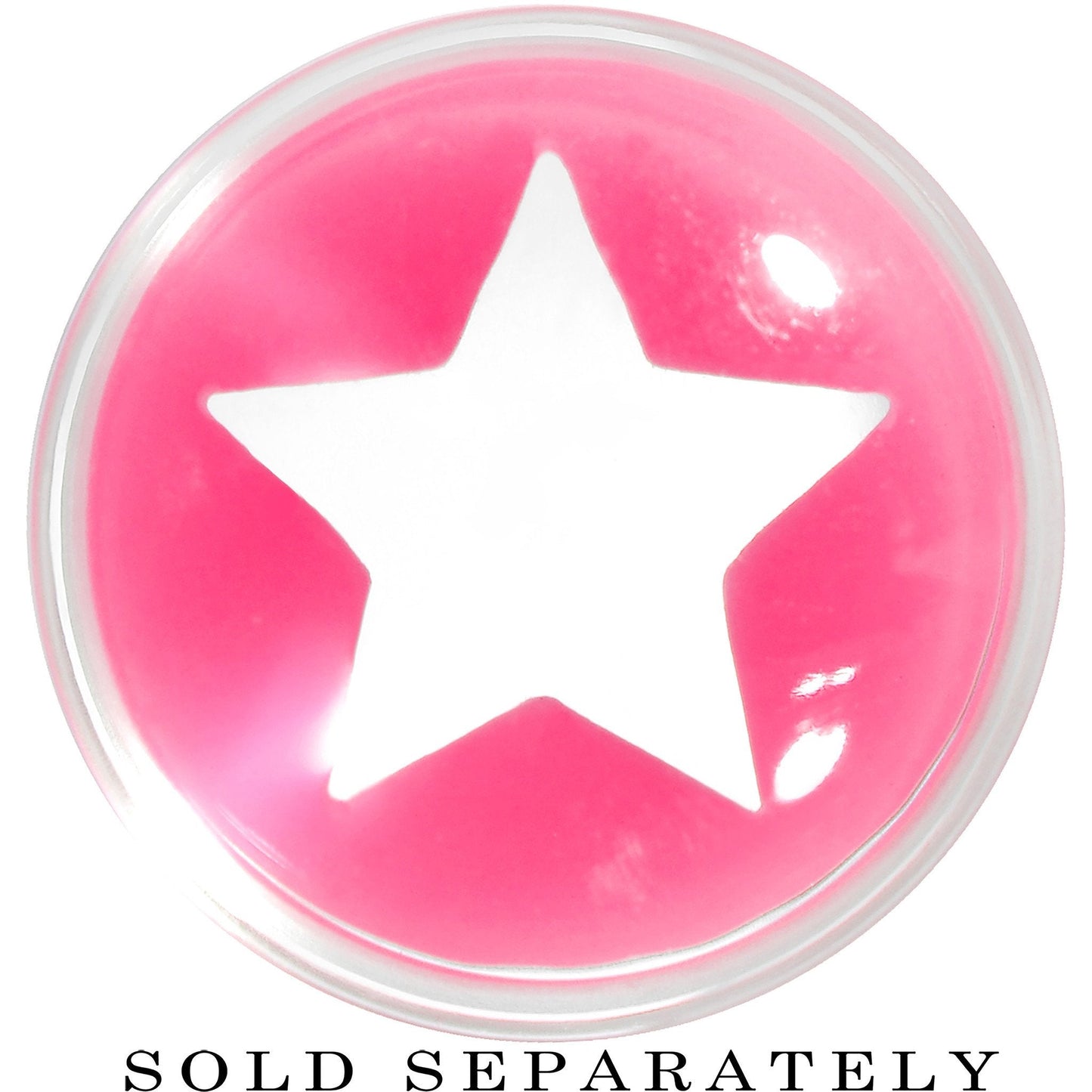 Clear Pink Acrylic Wish on a Star Saddle Plug 2G to 20mm