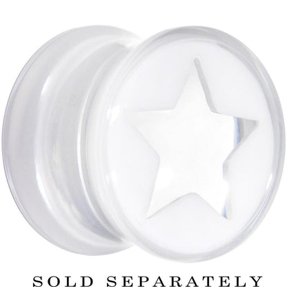 Clear White Acrylic Wish on a Star Saddle Plug 2G to 20mm