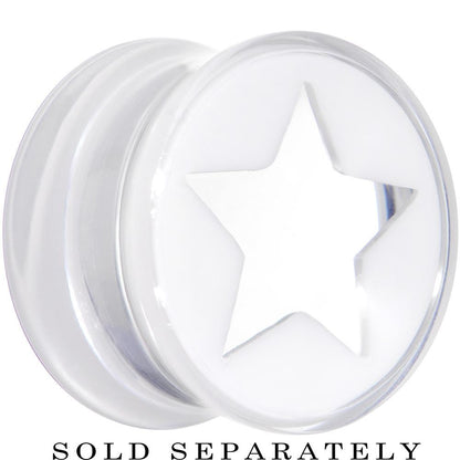 Clear White Acrylic Wish on a Star Saddle Plug 2G to 20mm