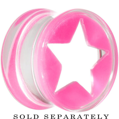 Clear Pink Acrylic Wish on a Star Saddle Plug 2G to 20mm