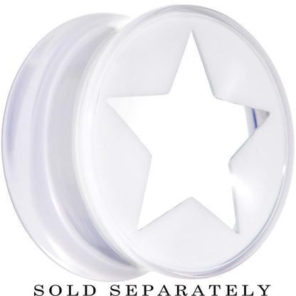 Clear White Acrylic Wish on a Star Saddle Plug 2G to 20mm