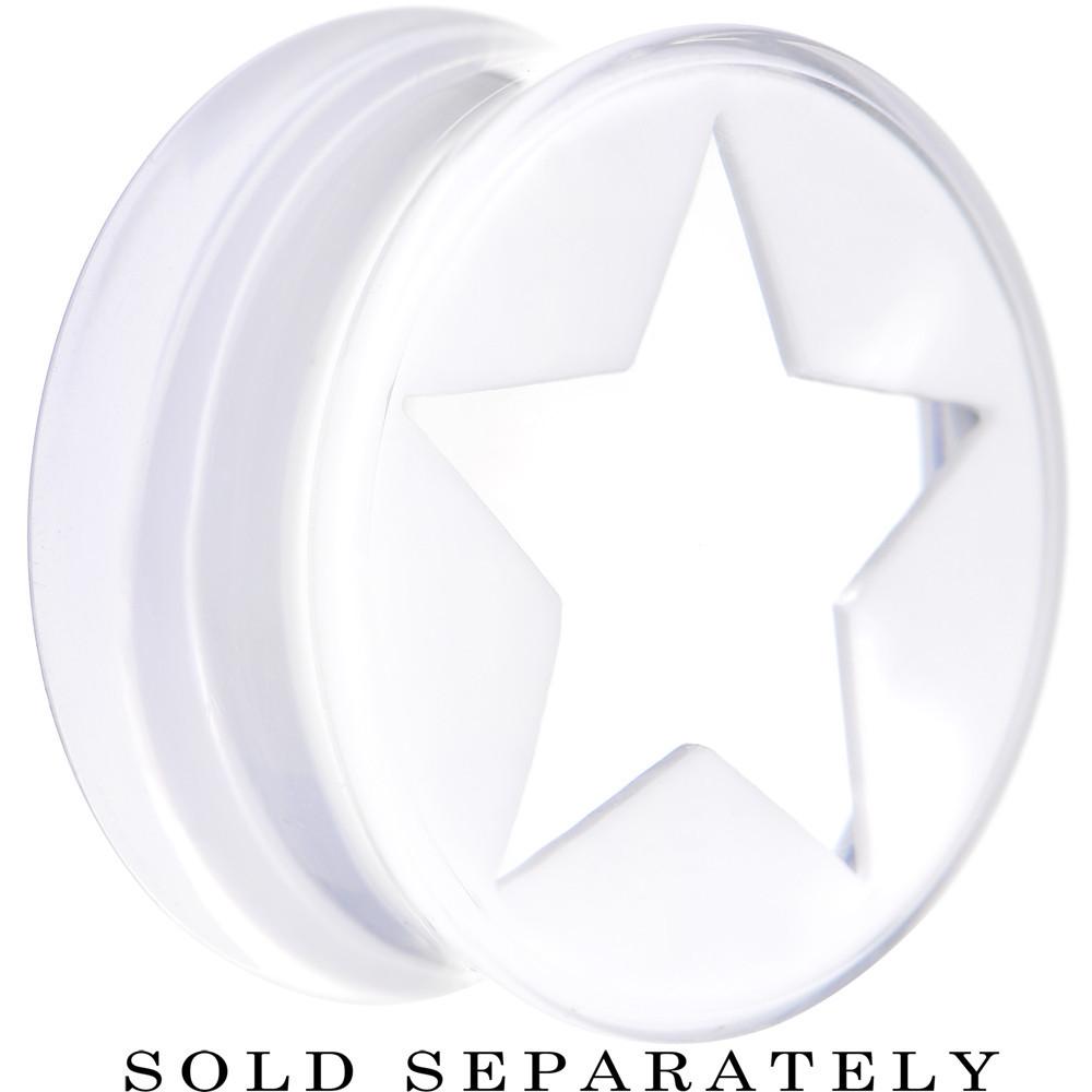 Clear White Acrylic Wish on a Star Saddle Plug 2G to 20mm