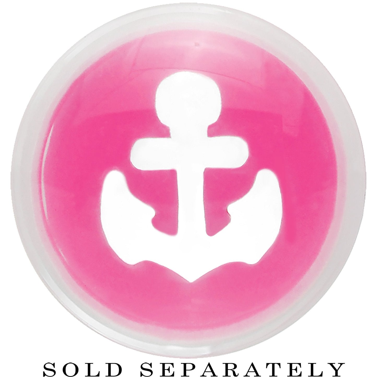 Clear Pink Acrylic Set Sail Nautical Anchor Saddle Plug Available in Sizes 6mm to 20mm