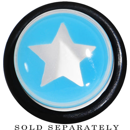 1/2 Clear Light Blue Acrylic Wish on a Star Taper