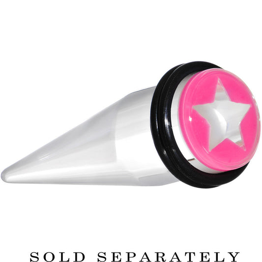 9/16 Clear Pink Acrylic Wish on a Star Taper