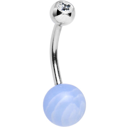 Clear Gem Perfect Cloudy Sky Light Blue Stone Belly Ring