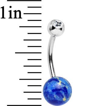 Clear Gem Blue Cerulean Cosmos Belly Ring