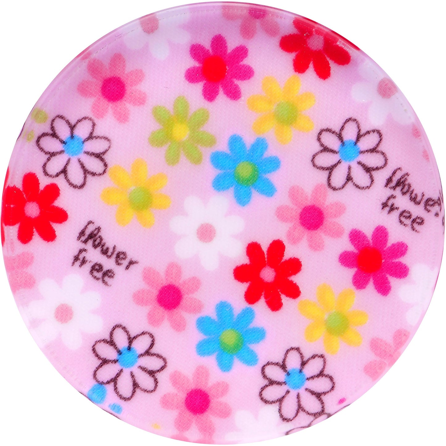 40mm Acrylic Pink Multicolored Flower Power Saddle Plug