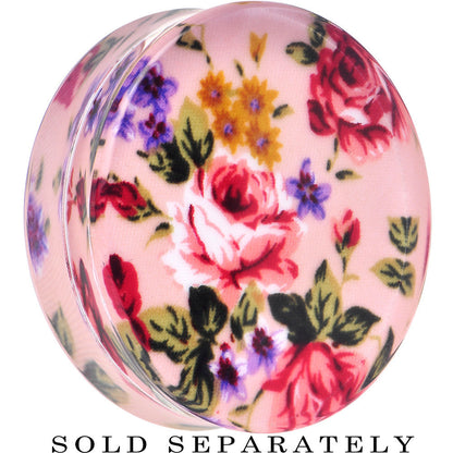 40mm Acrylic Pink Grandma's Wallpaper Flowered Saddle Plug