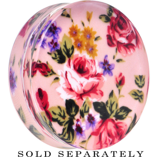 40mm Acrylic Pink Grandma's Wallpaper Flowered Saddle Plug
