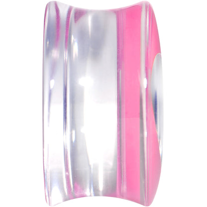 9/16 Clear Pink Acrylic Adoring Heart Saddle Plug