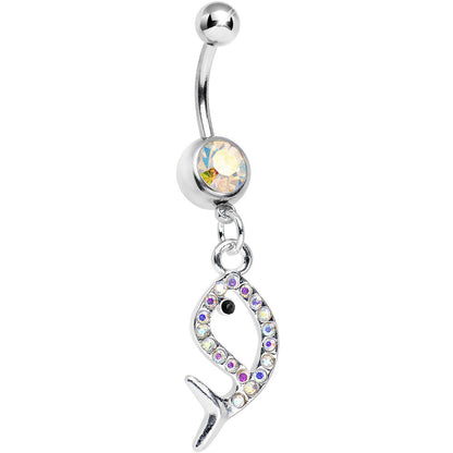 Aurora Gem Companion of Neptune Fish Dangle Belly Ring