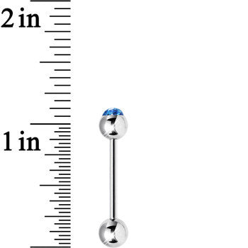 Aqua Glitter Follow the Party Barbell Tongue Ring