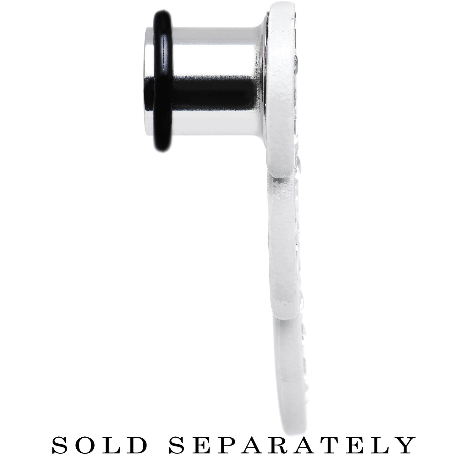 00G Clear Gem Brilliant Angel Wing Single Flare Steel Plug