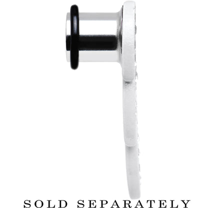 00G Clear Gem Brilliant Angel Wing Single Flare Steel Plug