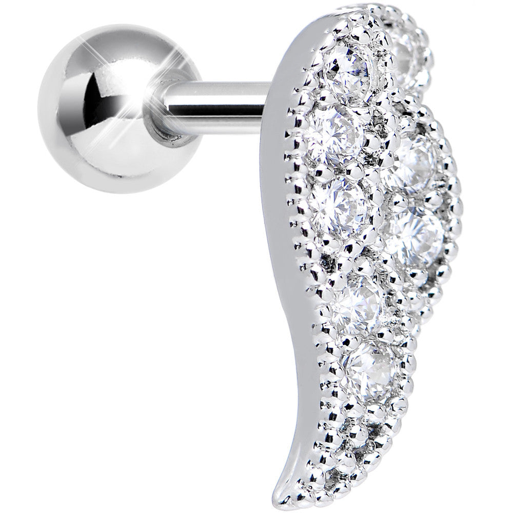 Clear Gem Celestial Angel Wing Right Cartilage Earring