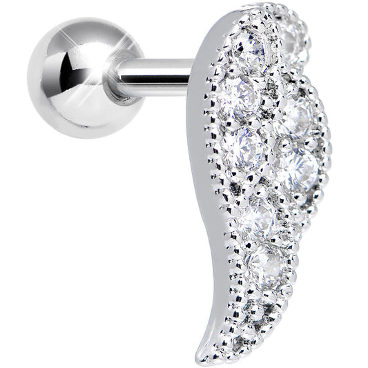 Clear Gem Celestial Angel Wing Right Cartilage Earring