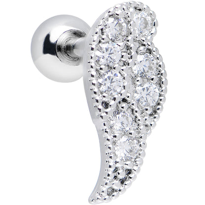 Clear Gem Celestial Angel Wing Right Cartilage Earring