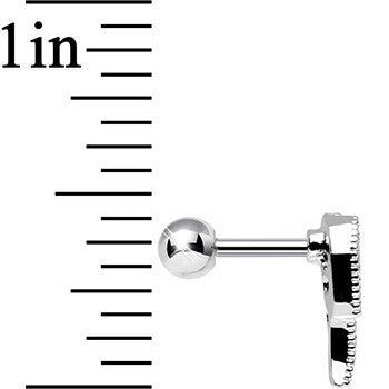 Clear Gem Celestial Angel Wing Right Cartilage Earring