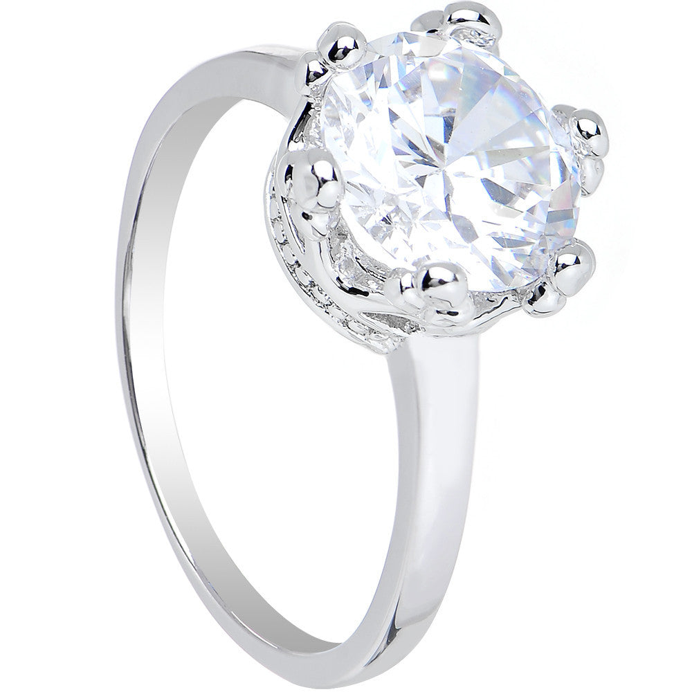 Clear Cubic Zirconia Magnificent Queen Ring Sizes 6 to 8