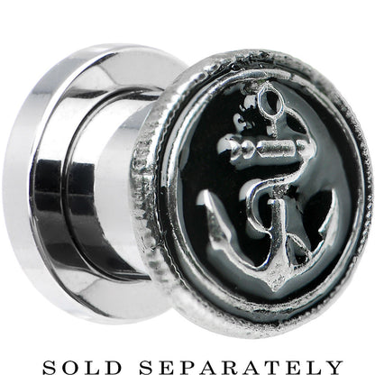 0G Stainless Steel Vintage Nautical Anchor Screw Fit Plug