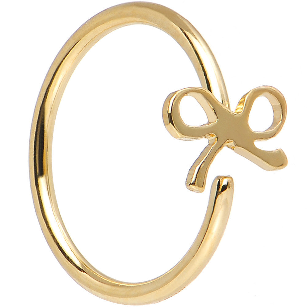 20G 5/16 Gold IP Girly Bow Nose Hoop
