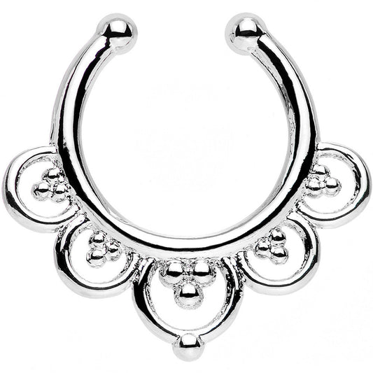 Beads and Balloons Non-Pierced Clip On Fake Septum Ring